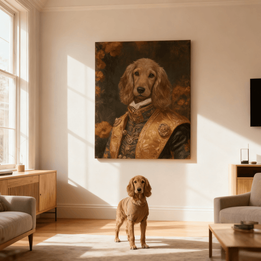 Court Black Gold Royal - Custom Oil Pet Portrait - Voyapaws