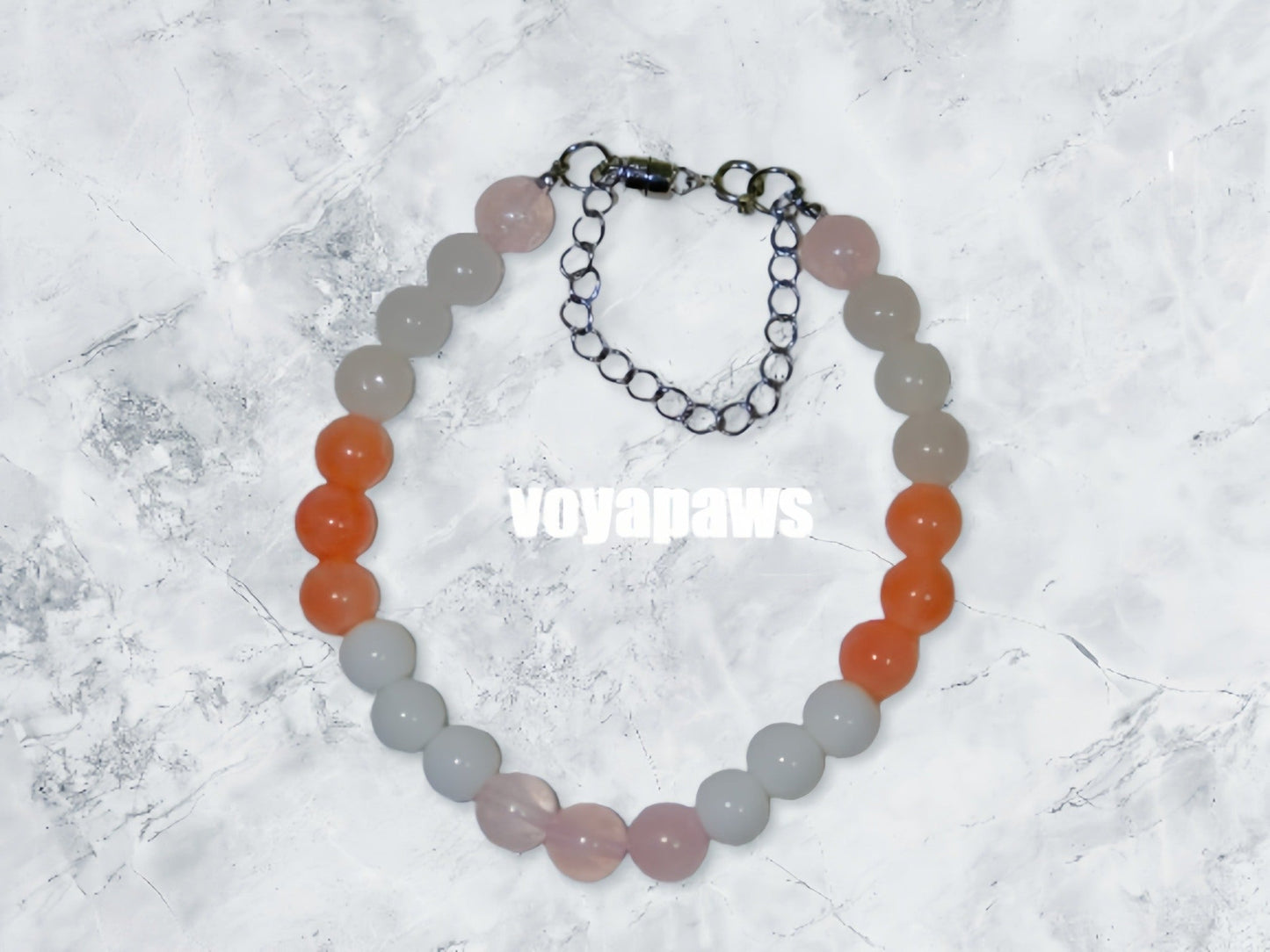 Matching Adult Bracelet - Jade & Rose Whispers Pet Crystal Necklace - Voyapaws