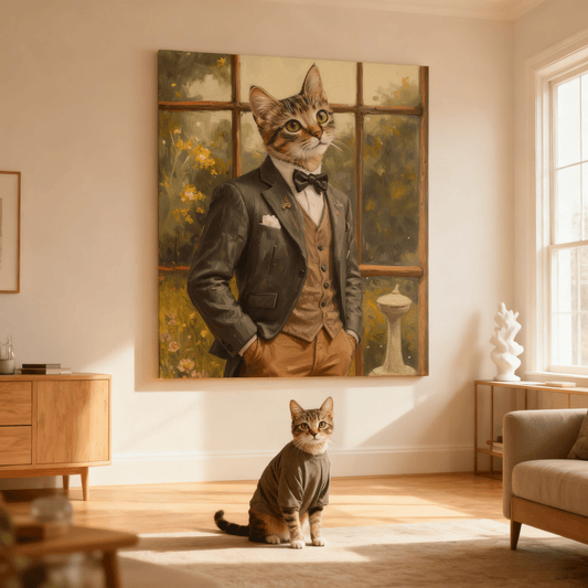 The Essence of a Gentleman - Custom Oil Pet Portrait - Voyapaws