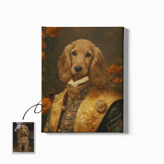 Court Black Gold Royal - Custom Oil Pet Portrait - Voyapaws
