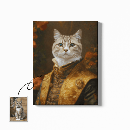 Court Black Gold Royal - Custom Oil Pet Portrait - Voyapaws