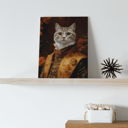 Court Black Gold Royal - Custom Oil Pet Portrait - Voyapaws