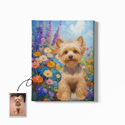 Floral Stone Path - Custom Pet Portrait - Voyapaws