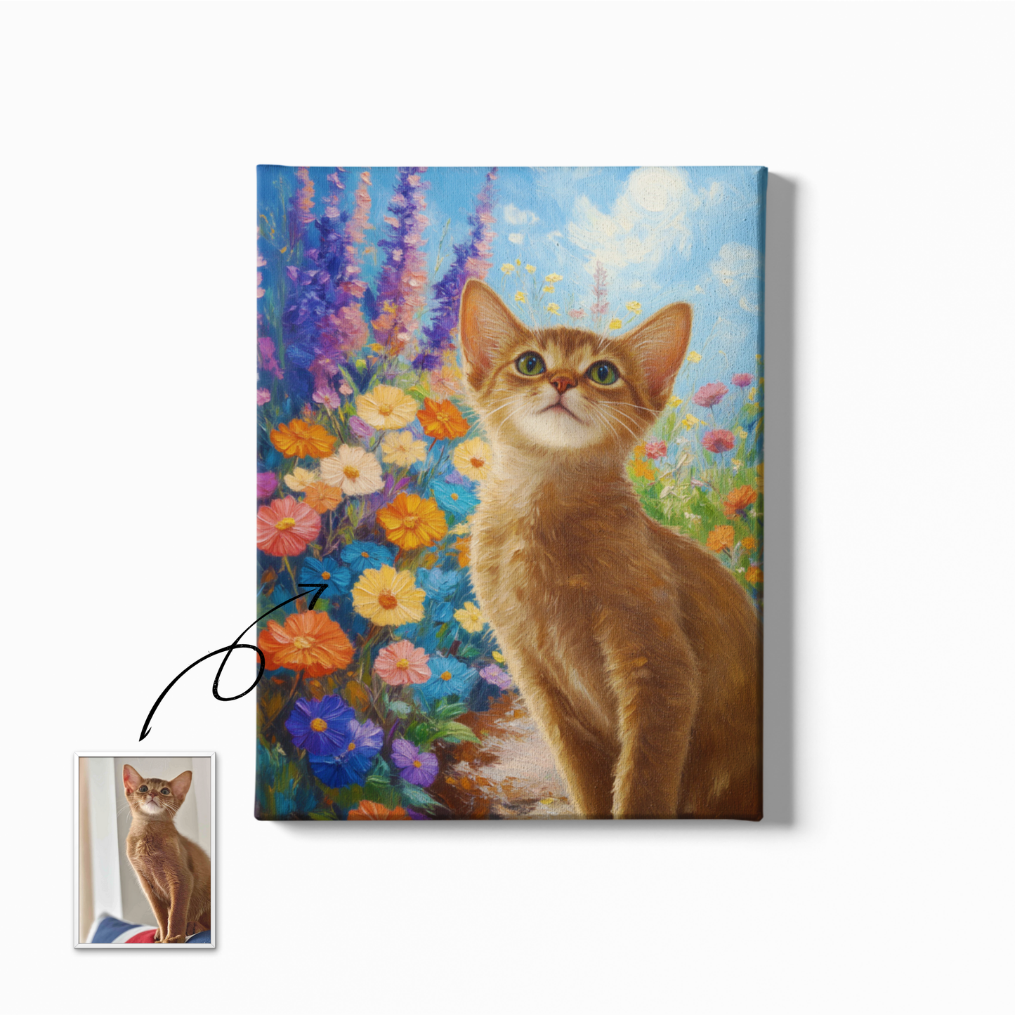 Floral Stone Path - Custom Pet Portrait - Voyapaws