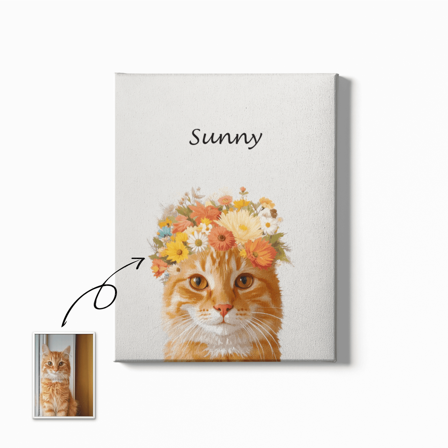 Flower crown - Custom Pet Portrait - Voyapaws