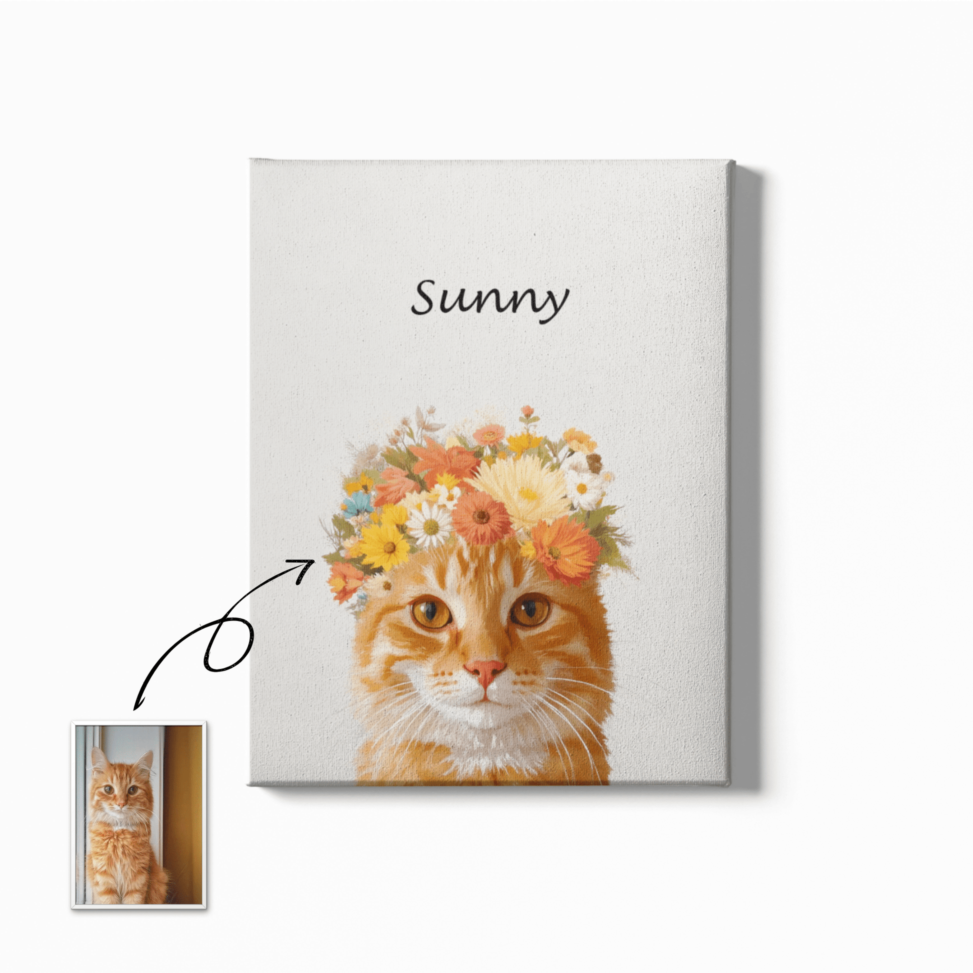 Flower crown - Custom Pet Portrait - Voyapaws