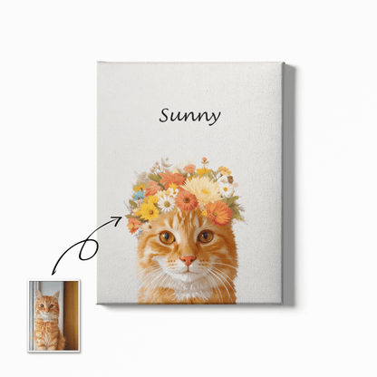 Flower crown - Custom Pet Portrait - Voyapaws