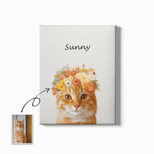 Flower crown - Custom Pet Portrait - Voyapaws