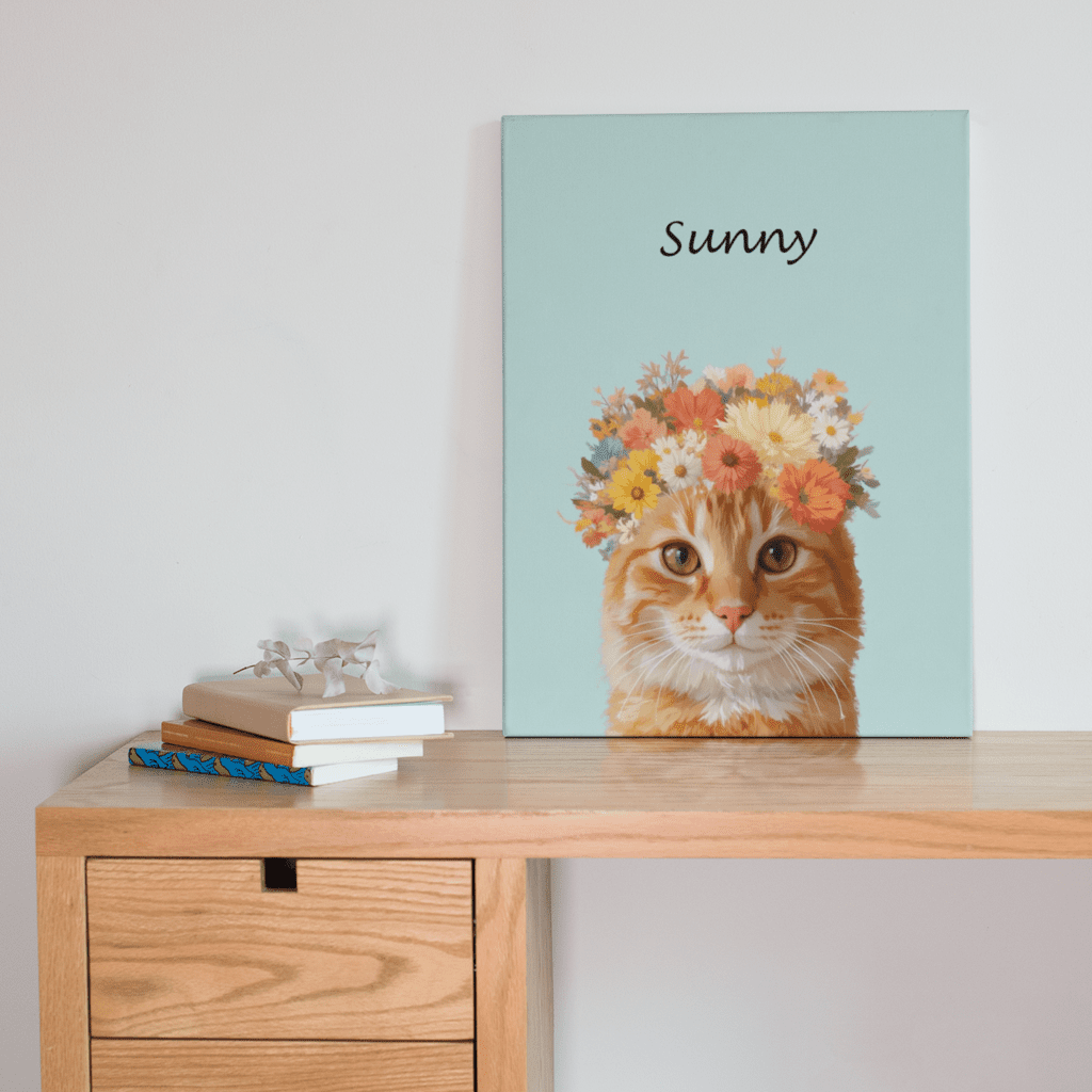 Flower crown - Custom Pet Portrait - Voyapaws