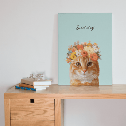 Flower crown - Custom Pet Portrait - Voyapaws