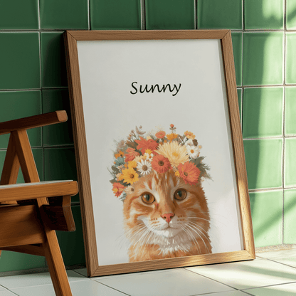 Flower crown - Custom Pet Portrait - Voyapaws