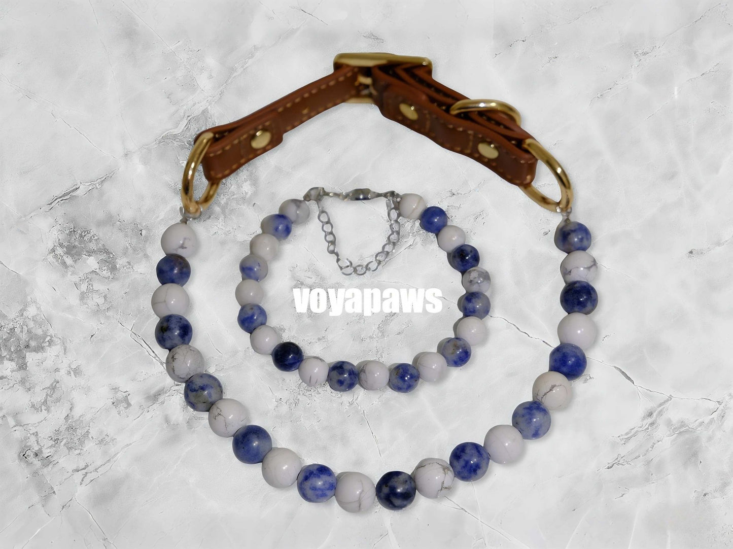 Matching Adult Bracelet - Ocean's Serenity Pet Crystal Necklace - Voyapaws