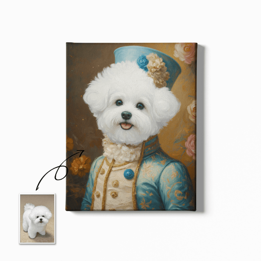 Noble Attire Royal Elegance - Custom Oil Pet Portrait - Voyapaws