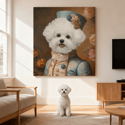 Noble Attire Royal Elegance - Custom Oil Pet Portrait - Voyapaws