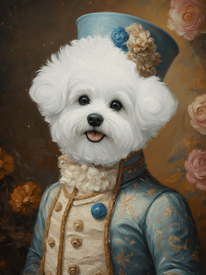 Noble Attire Royal Elegance - Custom Oil Pet Portrait - Voyapaws