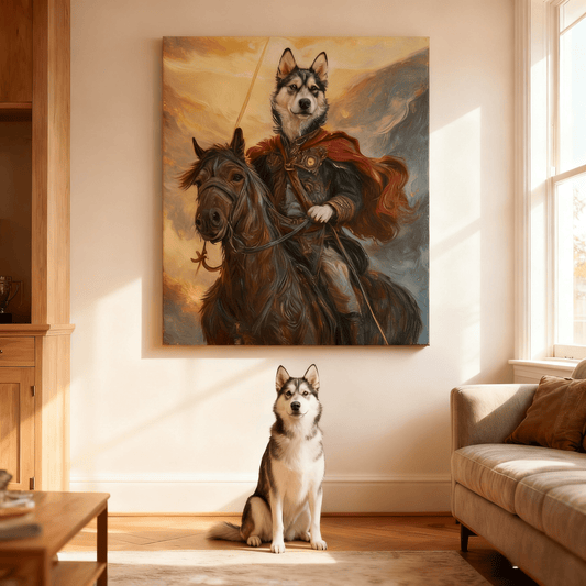 Noble Knight Portrait - Custom Oil Pet Portrait - Voyapaws