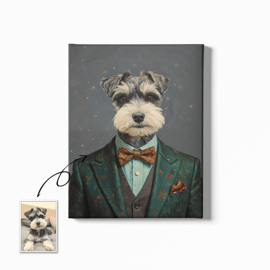 Portrait of the Dark - Hued Gentleman - Custom Oil Pet Portrait - Voyapaws