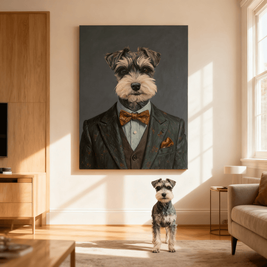Portrait of the Dark - Hued Gentleman - Custom Oil Pet Portrait - Voyapaws