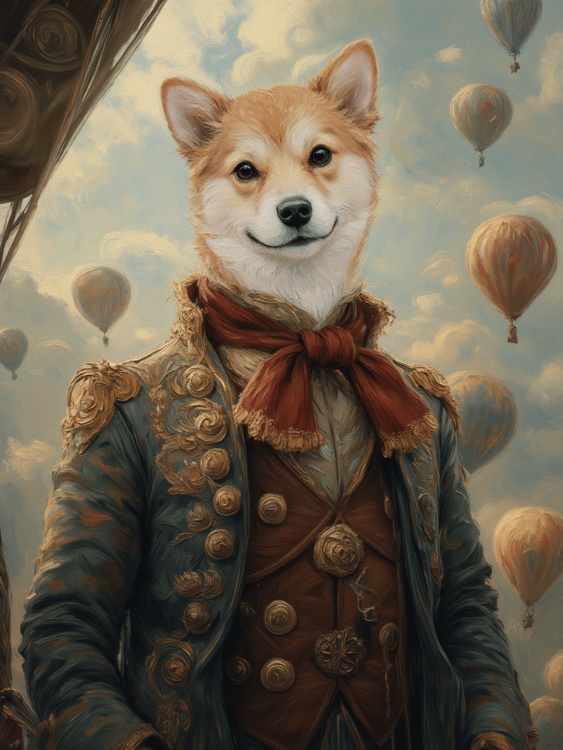 The Balloon Knight - Custom Oil Pet Portrait - Voyapaws