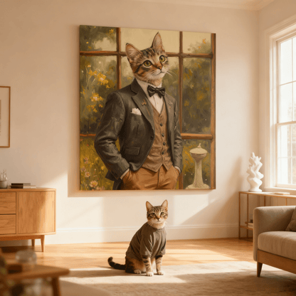The Essence of a Gentleman - Custom Oil Pet Portrait - Voyapaws