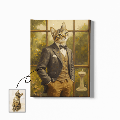 The Essence of a Gentleman - Custom Oil Pet Portrait - Voyapaws