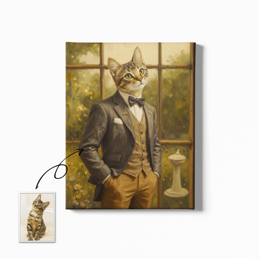 The Essence of a Gentleman - Custom Oil Pet Portrait - Voyapaws