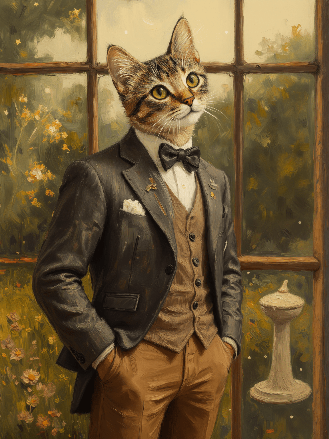 The Essence of a Gentleman - Custom Oil Pet Portrait - Voyapaws