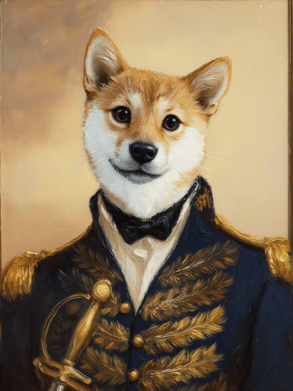 The Imperial Commander Pet Portrait - Custom Oil Pet Portrait - Voyapaws