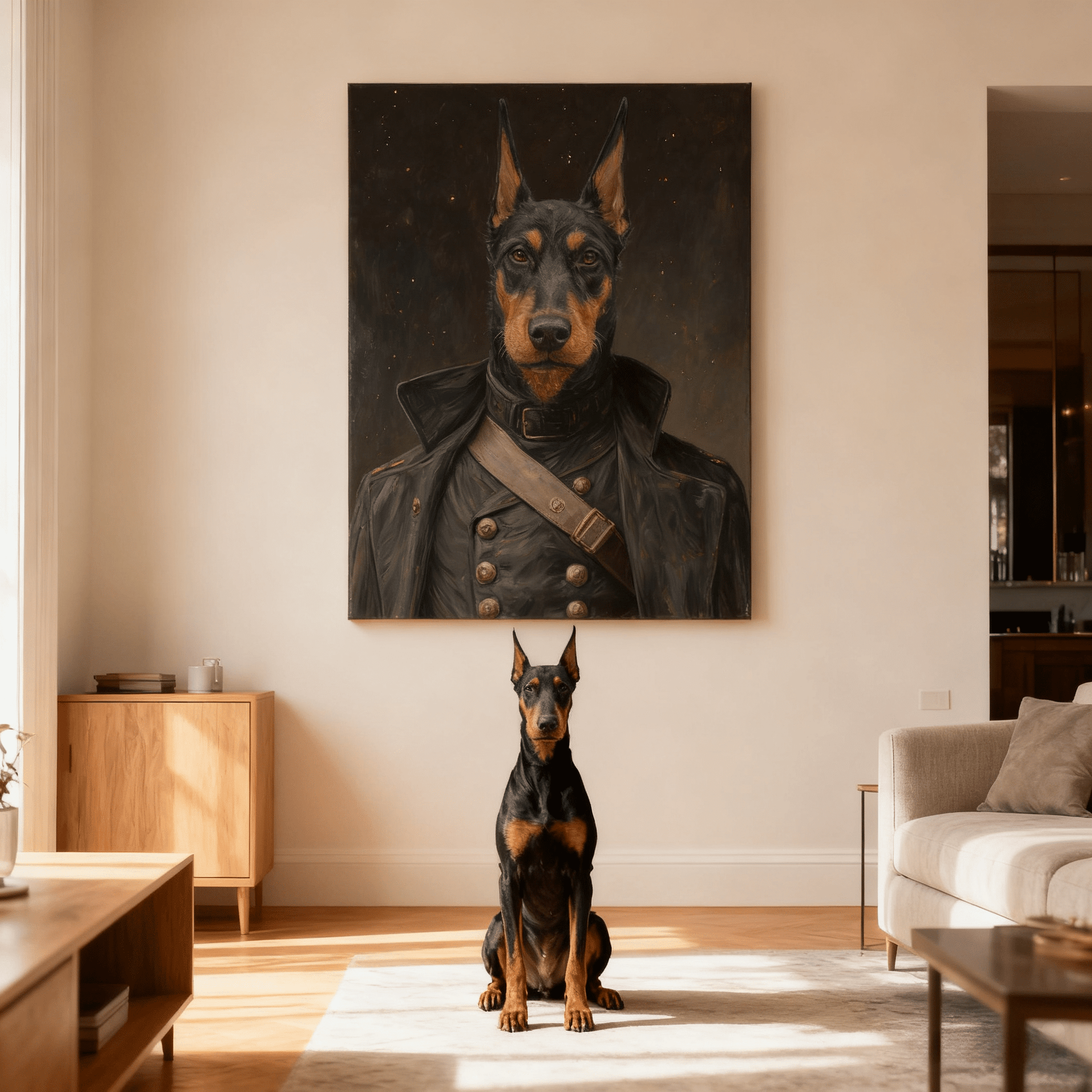 Vintage Military Officer Portrait Art - Custom Oil Pet Portrait - Voyapaws