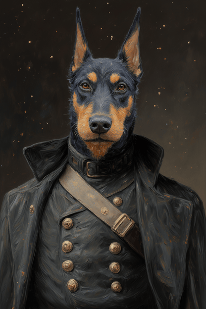Vintage Military Officer Portrait Art - Custom Oil Pet Portrait - Voyapaws