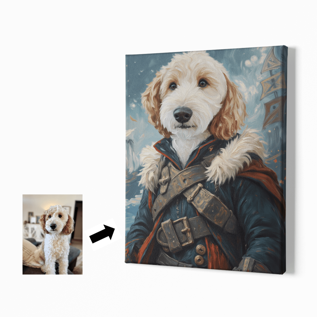 Vintage Nautical Portrait Art - Custom Oil Pet Portrait - Voyapaws