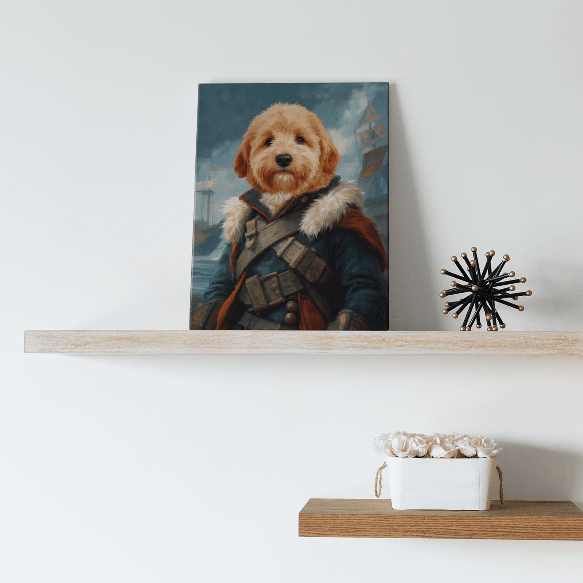 Vintage Nautical Portrait Art - Custom Oil Pet Portrait - Voyapaws