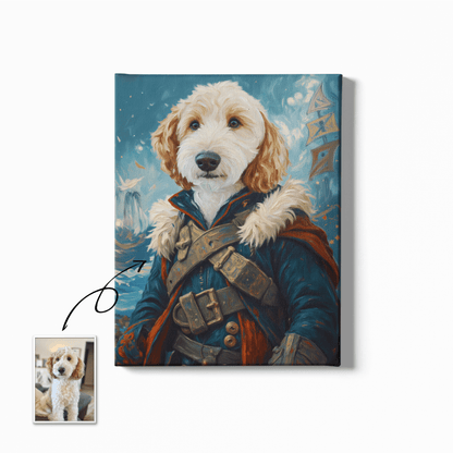 Vintage Nautical Portrait Art - Custom Oil Pet Portrait - Voyapaws