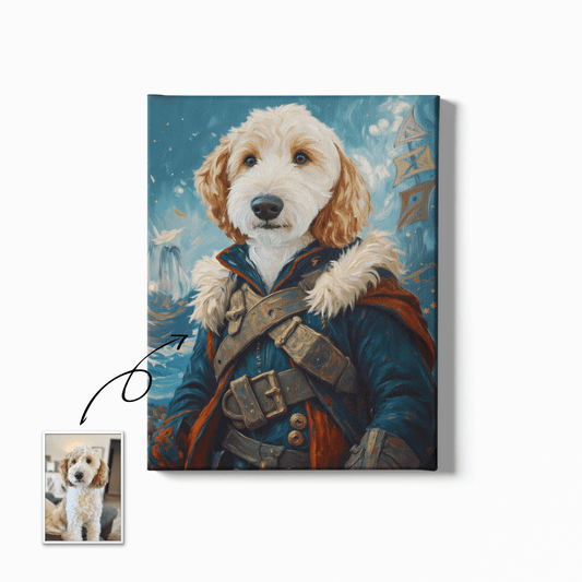 Vintage Nautical Portrait Art - Custom Oil Pet Portrait - Voyapaws