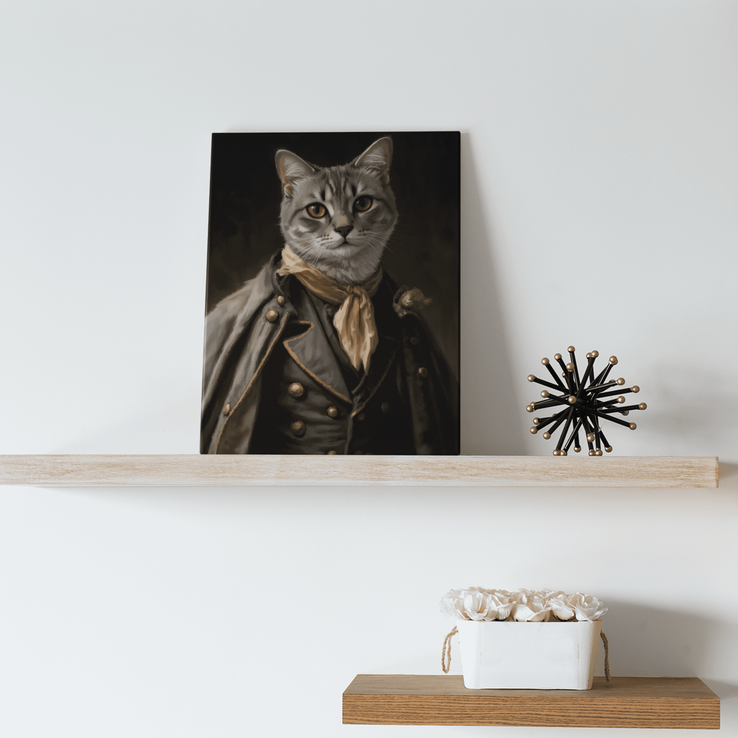 Vintage Officer Portrait Art - Custom Oil Pet Portrait - Voyapaws