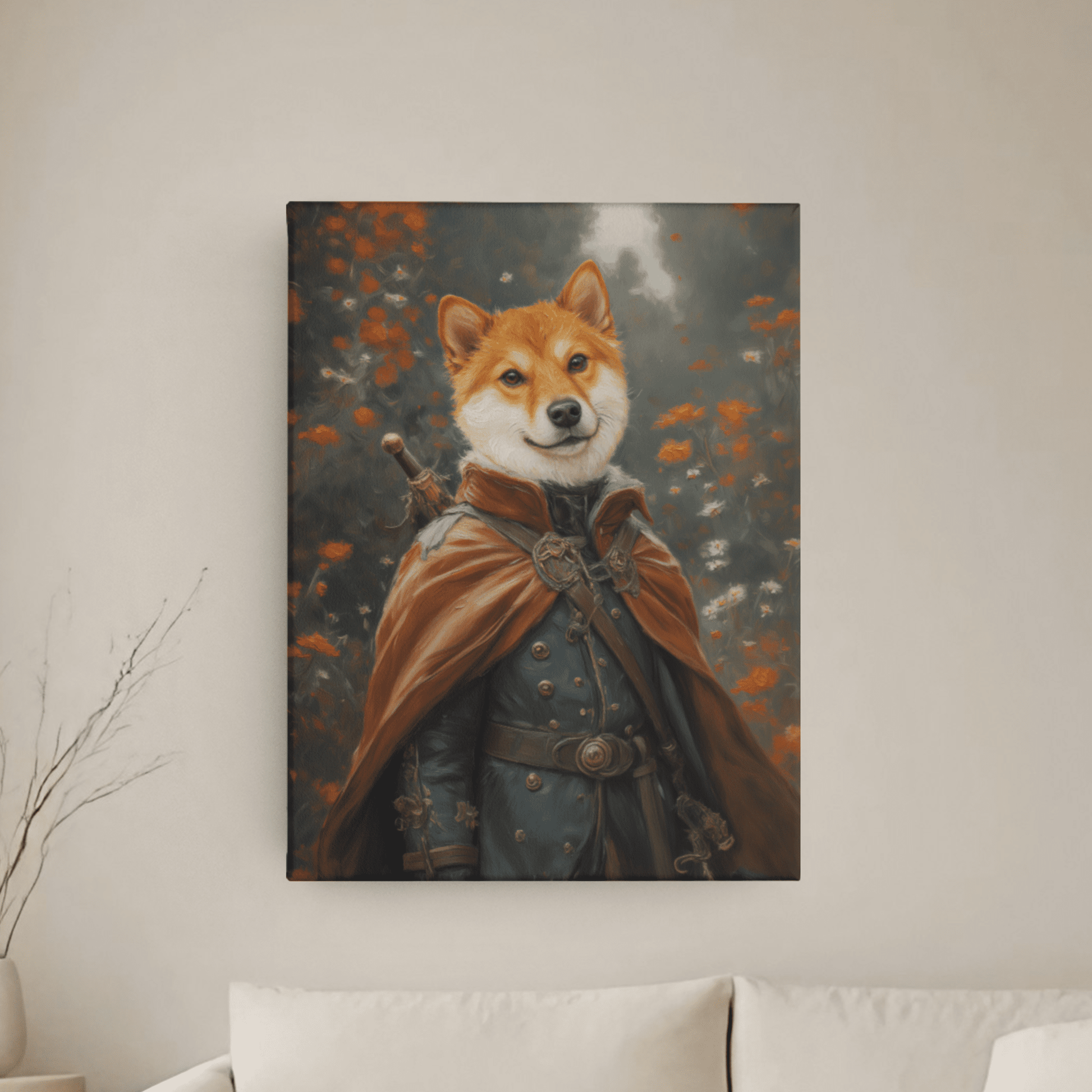 Warrior Cape Portrait - Custom Oil Pet Portrait - Voyapaws