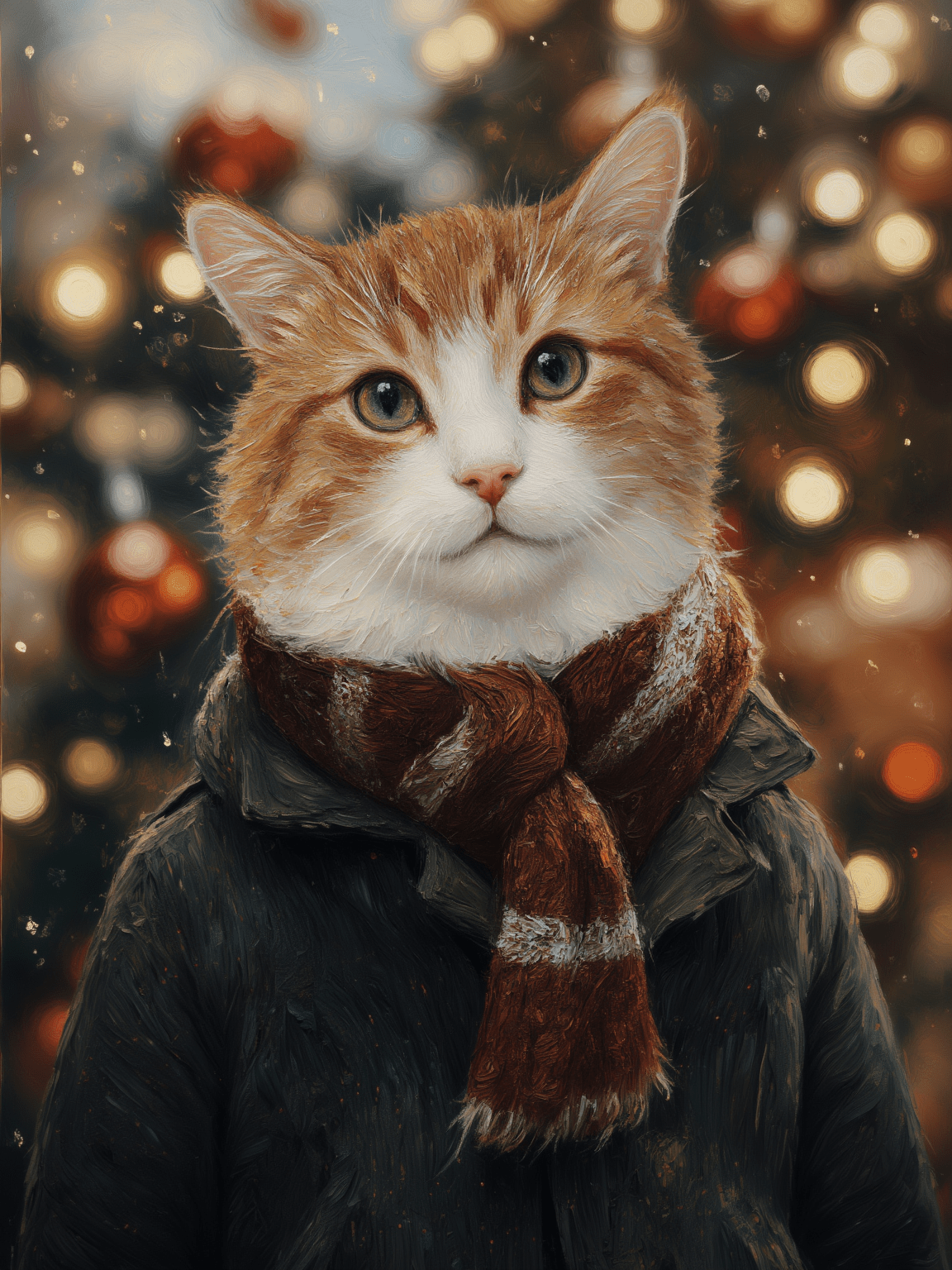 Winter's Enchantment - Custom Oil Pet Portrait - Voyapaws