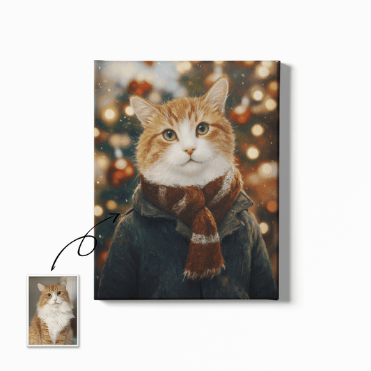 Winter's Enchantment - Custom Oil Pet Portrait - Voyapaws